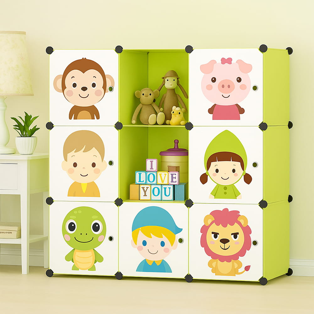 Dulap modular pliabil pentru copii - aranjament inteligent cu design colorat