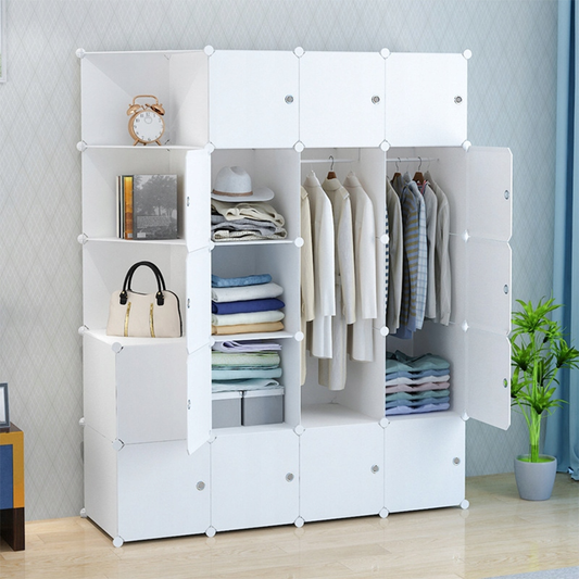 Dulap modular pliabil 183x147x47 cm cu cadru metalic - depozitare practică în spații mici