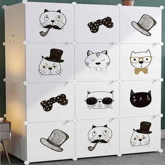 Dulap modular pliabil cu rafturi impermeabile - 147x111x37 cm, soluție de mobilier ușoară și practică.