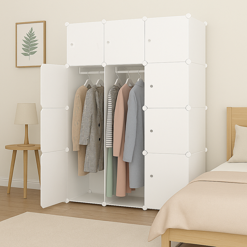 Dulap modular pliabil 147x111x47 cm - ușor, rezistent la apă, ideal pentru spații mici