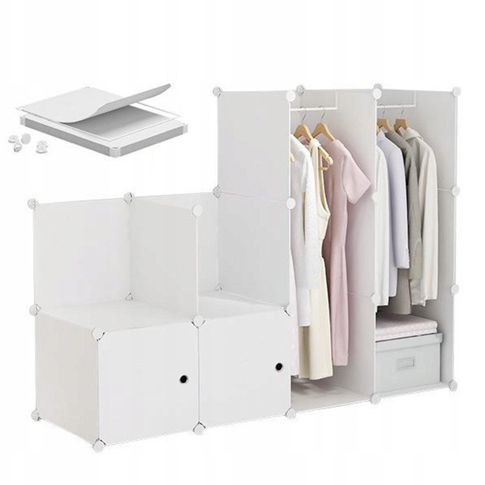 Dulap modular XL – alb, spațios, ideal pentru orice dormitor