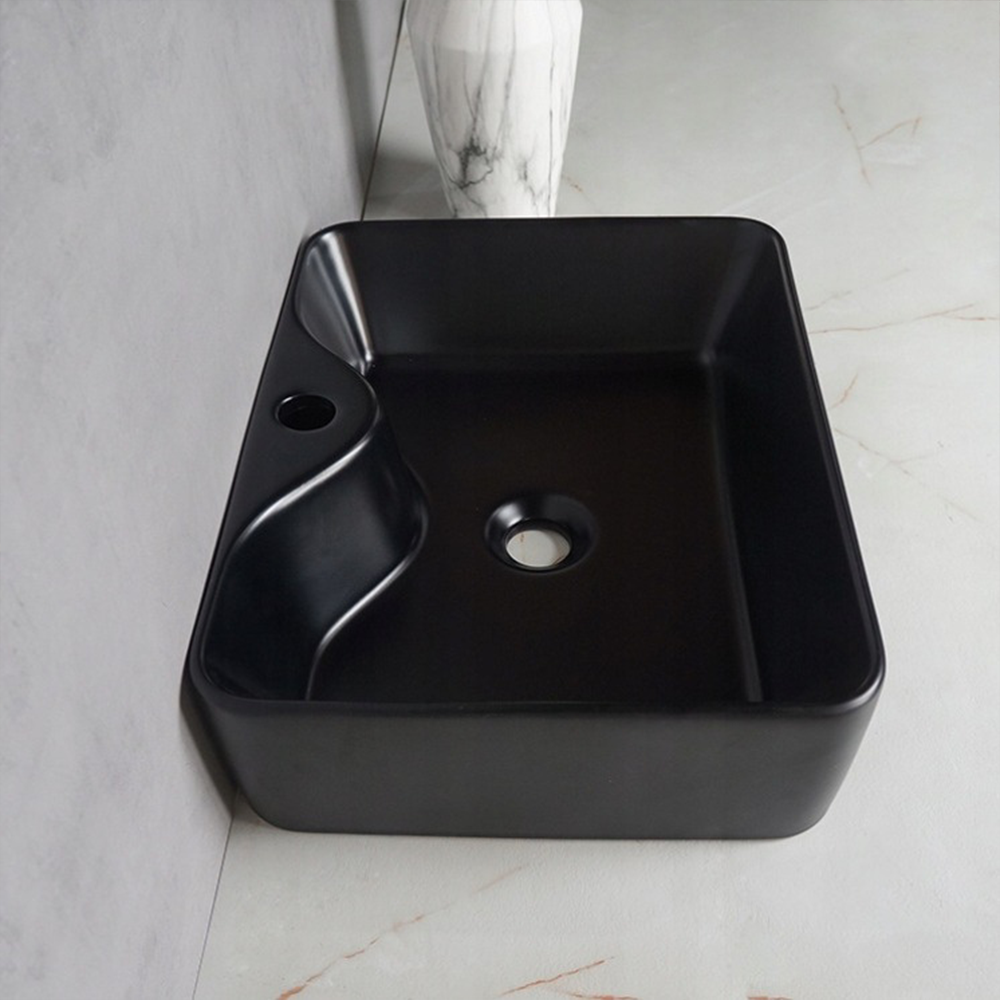Lavoar ceramic Rebiko - 480x380x140 mm, negru, design modern
