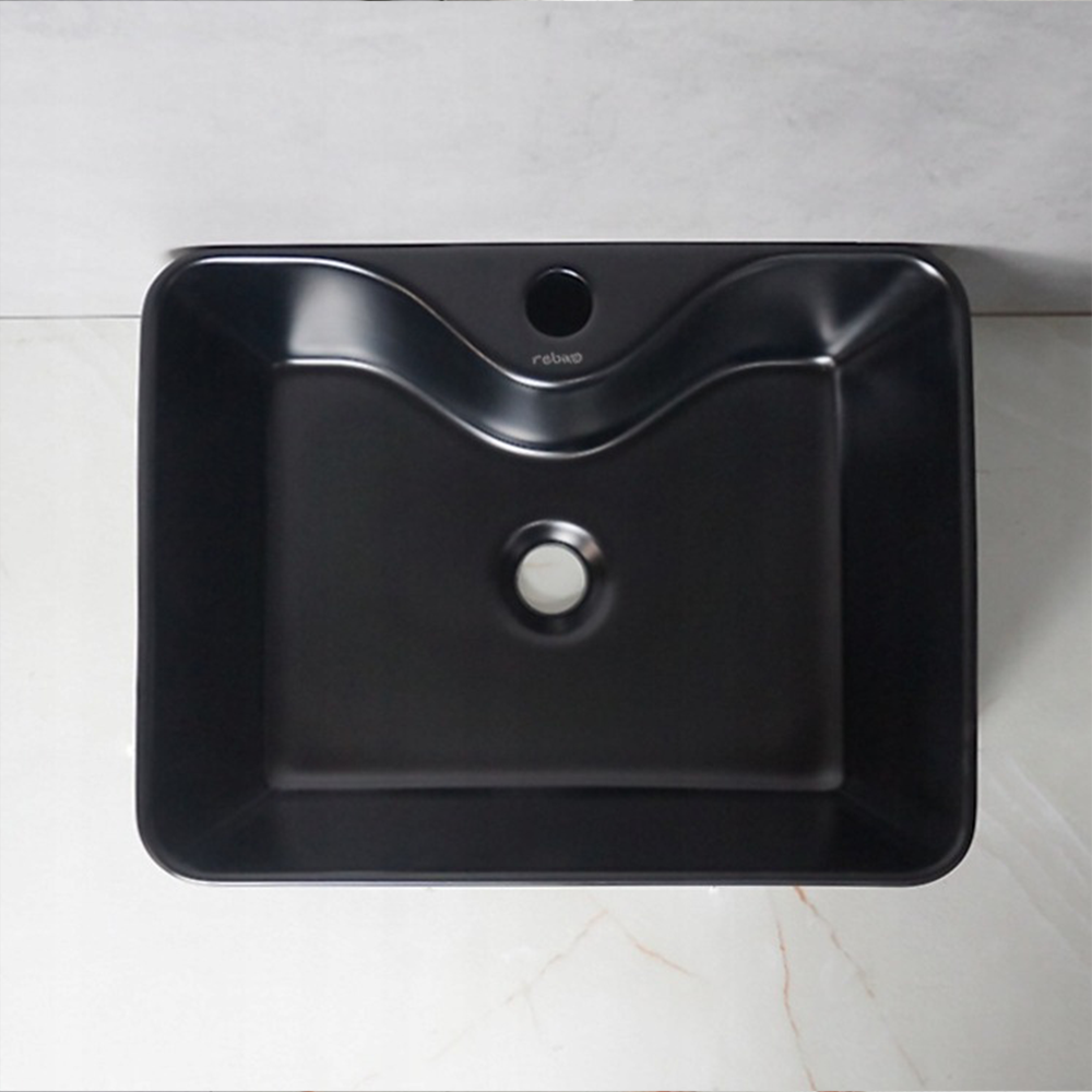 Lavoar ceramic Rebiko - 480x380x140 mm, negru, design modern