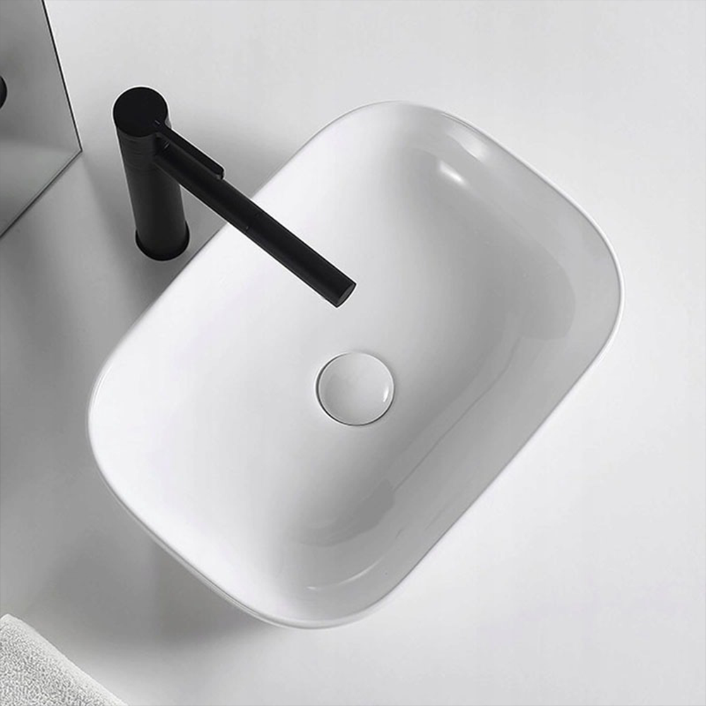 Lavoar ceramic Rebiko - 460x330x140 mm, alb, design minimalist modern