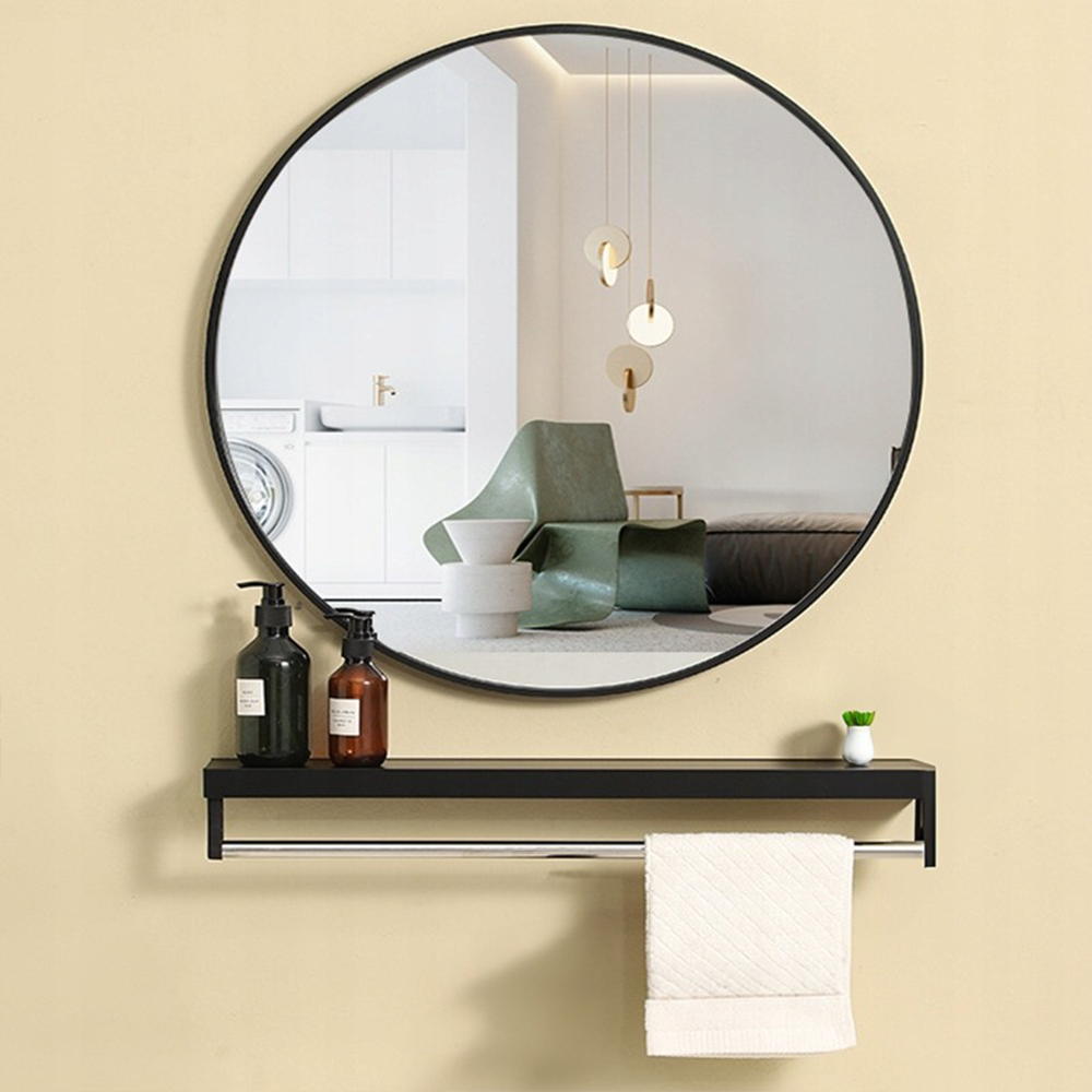 Oglindă rotundă - diametru 70 cm, ramă subțire, design modern