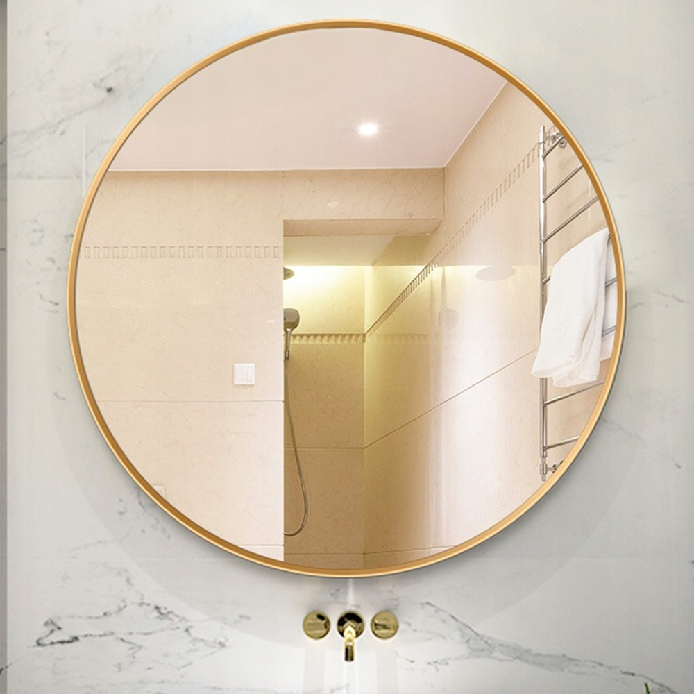 Oglindă rotundă cu ramă aurie, 60 cm - Design elegant pentru dormitor, camera de zi sau baie