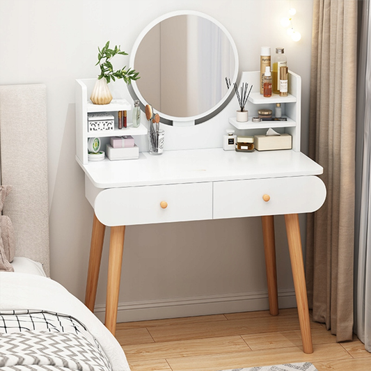 Masă de toaletă albă cu oglindă, 80x40x120 cm - mobilier modern pentru dormitor sau baie