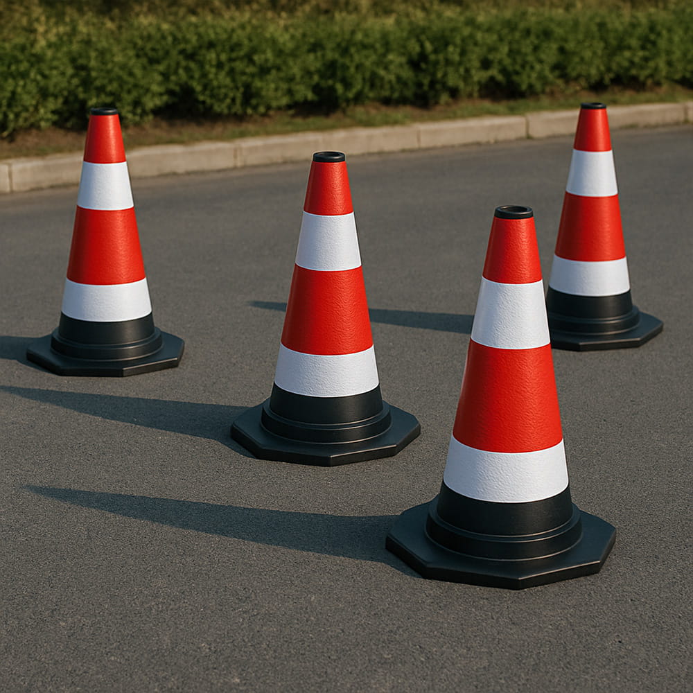 Set de 3 conuri de trafic reflectorizante flexibile de 40 cm - Delimitare sigură a traficului și a zonei de lucru