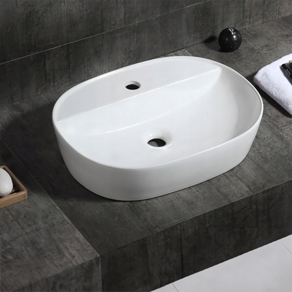 Lavoar ceramic Rebiko - 600x400x120 mm, alb, design modern și minimalist