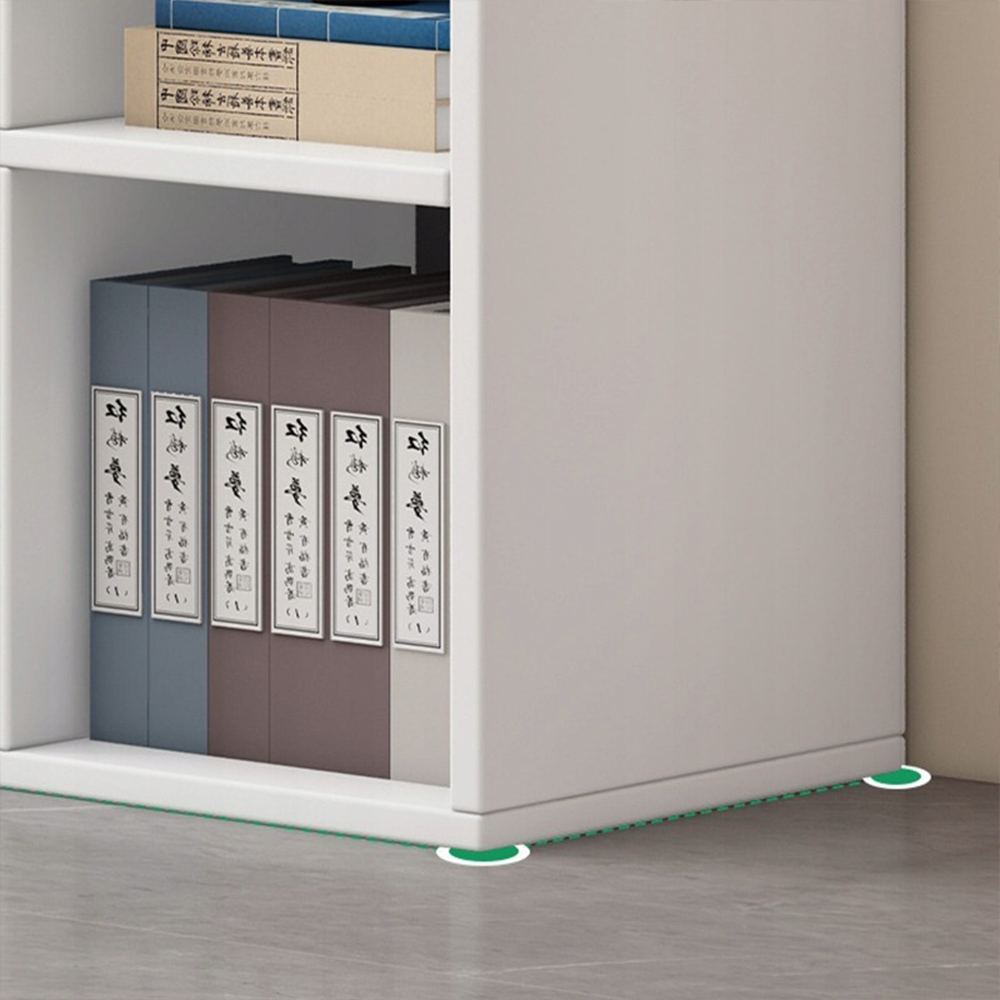 Bibliotecă albă cu 4 rafturi pătrate - 60x60x30 cm, design minimalist