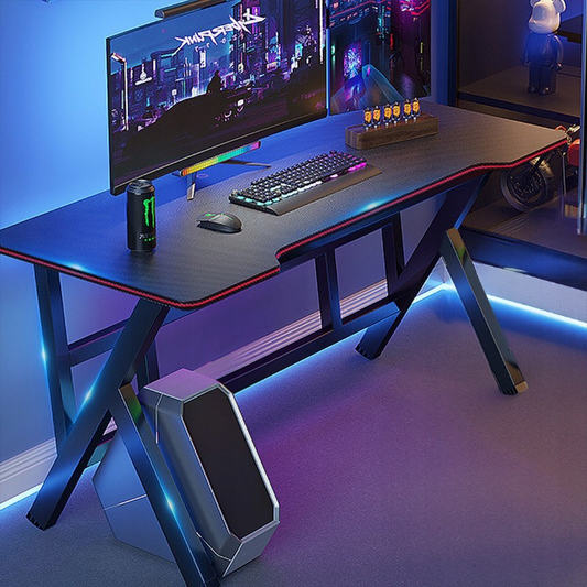 Birou pentru jocuri - Negru, 120x60x74 cm - Design ergonomic, mult spațiu pentru jocuri și lucru