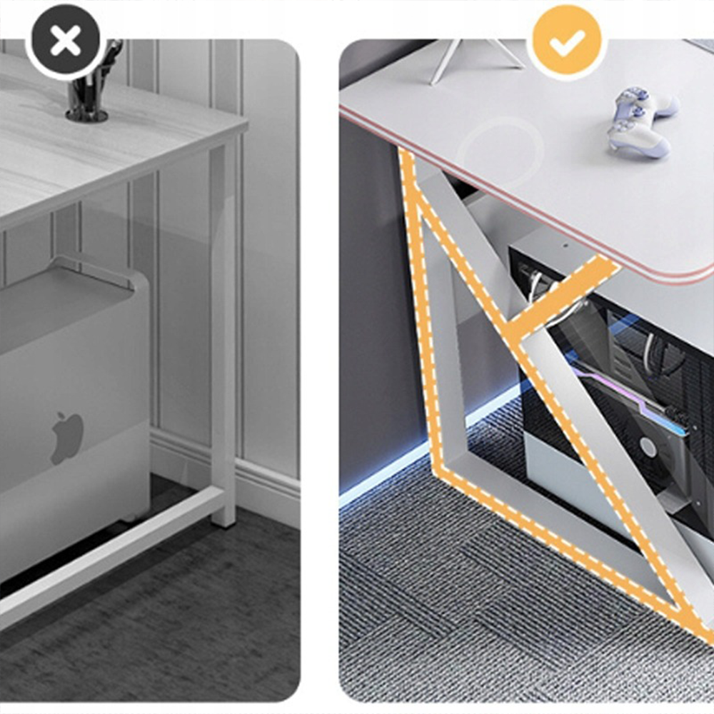 Birou de gaming alb 120x60x73 cm - Design ergonomic și stil modern pentru jucătorii exigenți