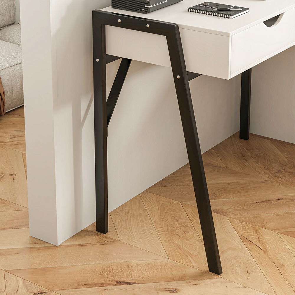 Birou alb PREMIUM 100 cm cu sertare - Design modern și compact pentru birou sau acasă