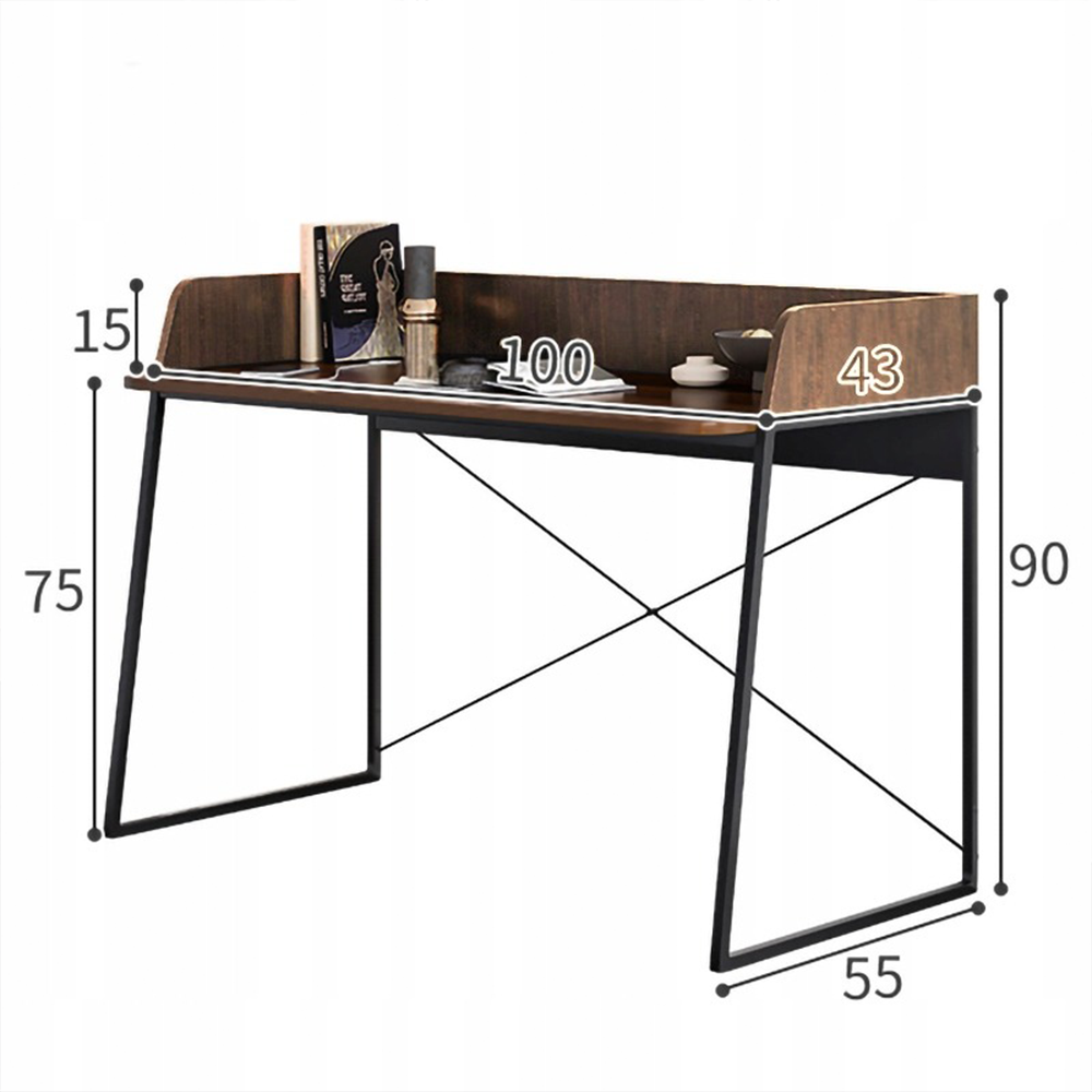 Birou pentru calculator 100 cm în maro închis - compact, modern, ideal pentru biroul de acasă