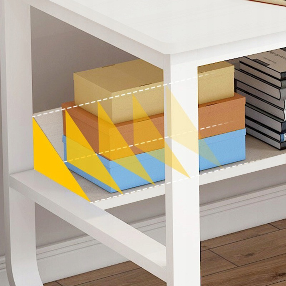 Birou alb cu rafturi - 100x50x73,5 cm, design minimalist și modern