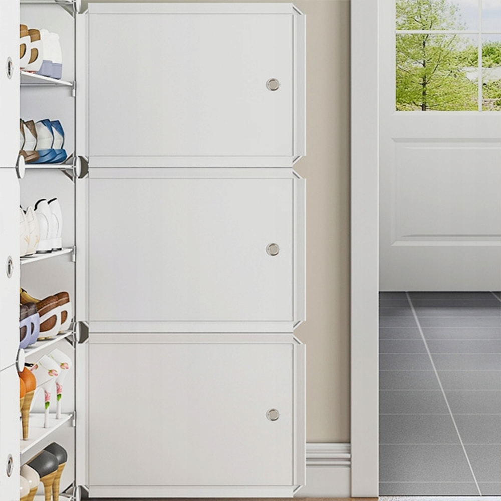 Dulap modular alb pentru pantofi pentru hol și garderobă - elegant și multifuncțional