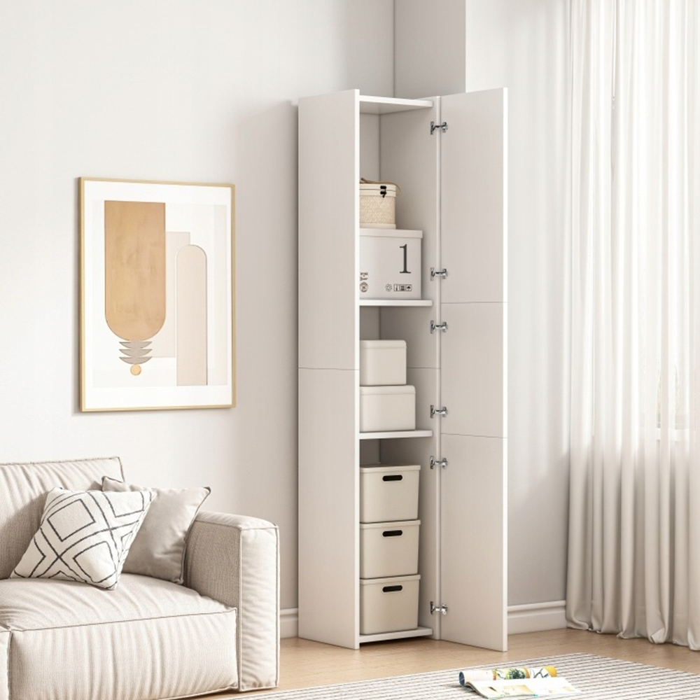 Dulap alb vertical cu 3 compartimente 170x30x30 cm - design modern și funcțional
