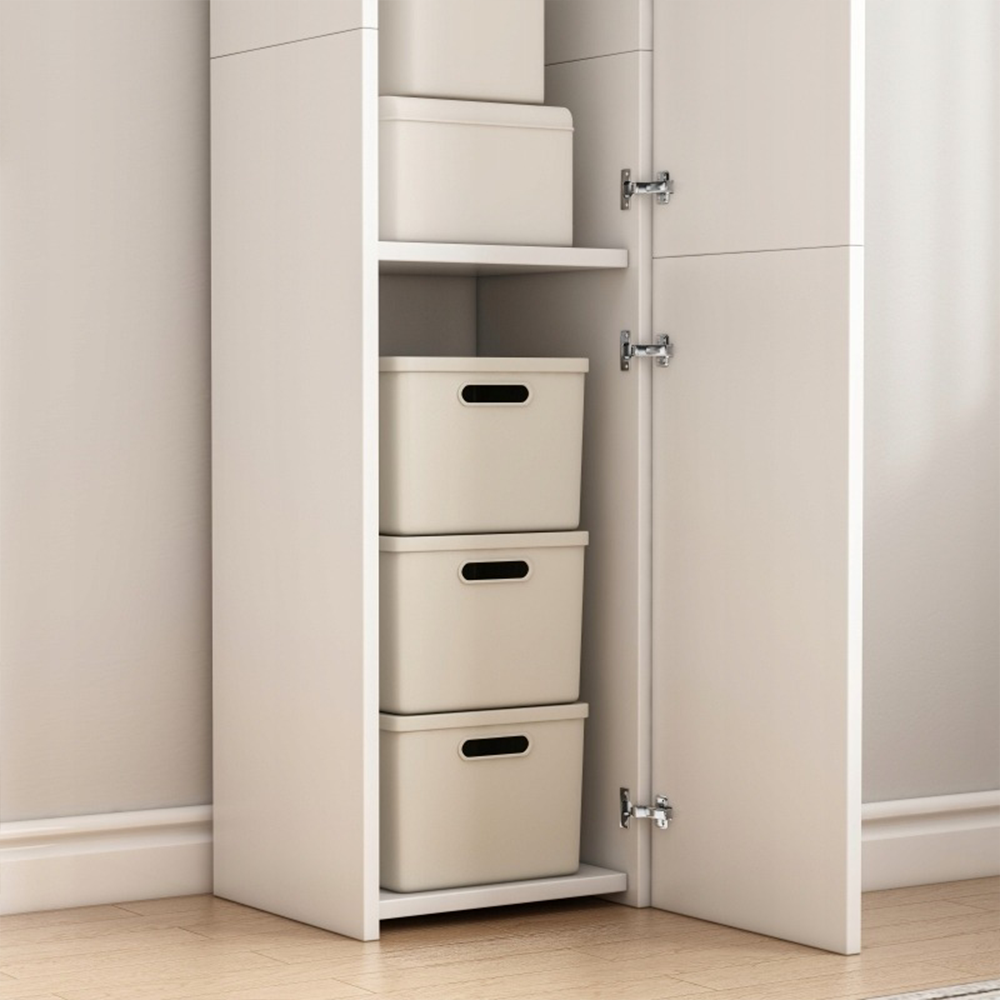 Dulap alb vertical cu 3 compartimente 170x30x30 cm - design modern și funcțional
