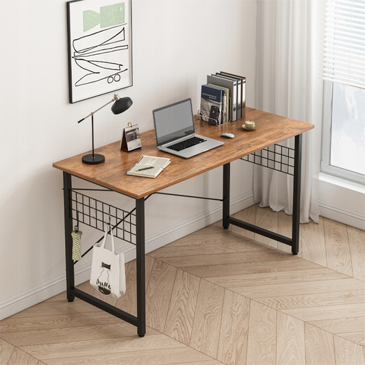 Birou de birou în stil loft, culoare maro rustic - 100x50x70 cm, cadru metalic