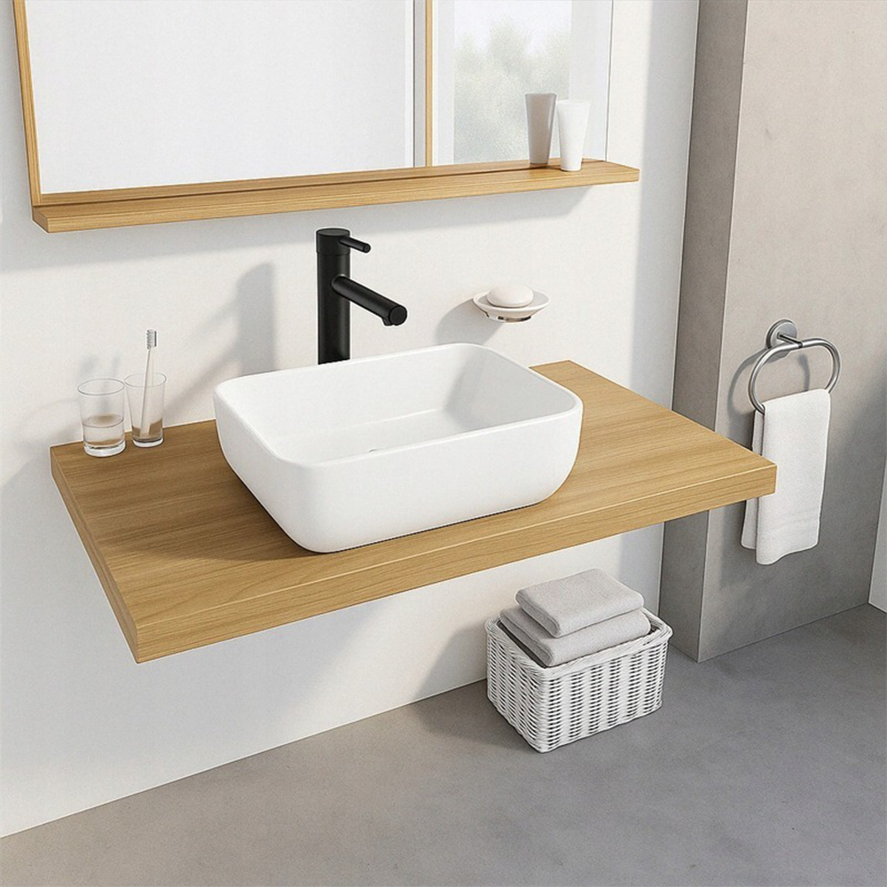 Chiuvetă ovală din ceramică albă lucioasă 37x25,5 cm - design modern