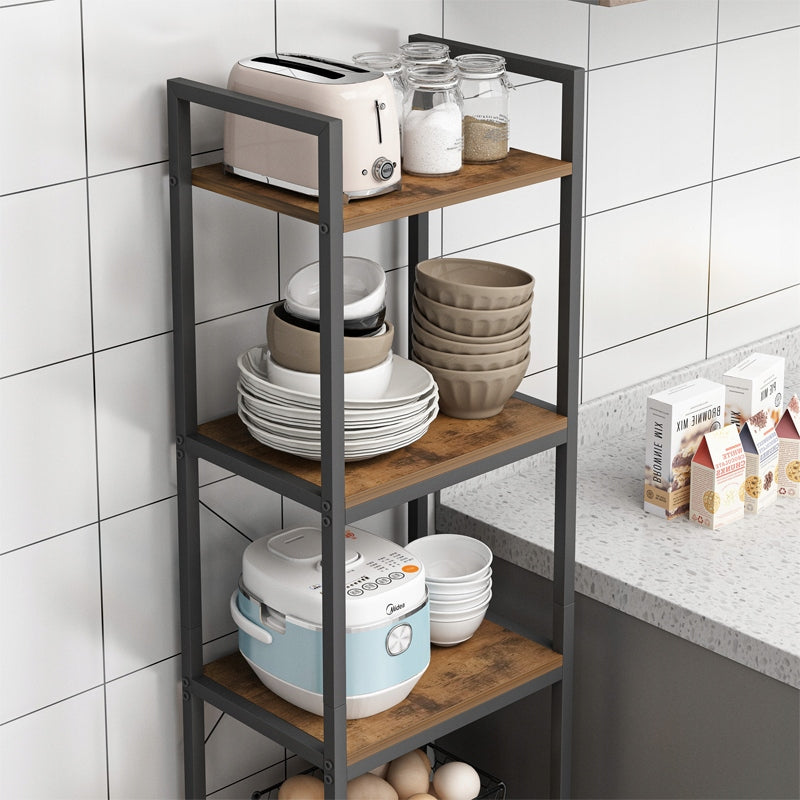 Dulap de depozitare în stil industrial - 154x40x30 cm, 5 rafturi, stil loft, MDF și metal