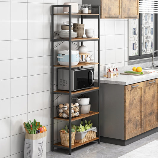 Bibliotecă în stil industrial - 66x30x186 cm, MDF și metal, design loft robust și elegant