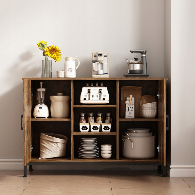 Comoda de sertare și rafturi deschise 100x70x35 cm - Vintage maro, stil rustic