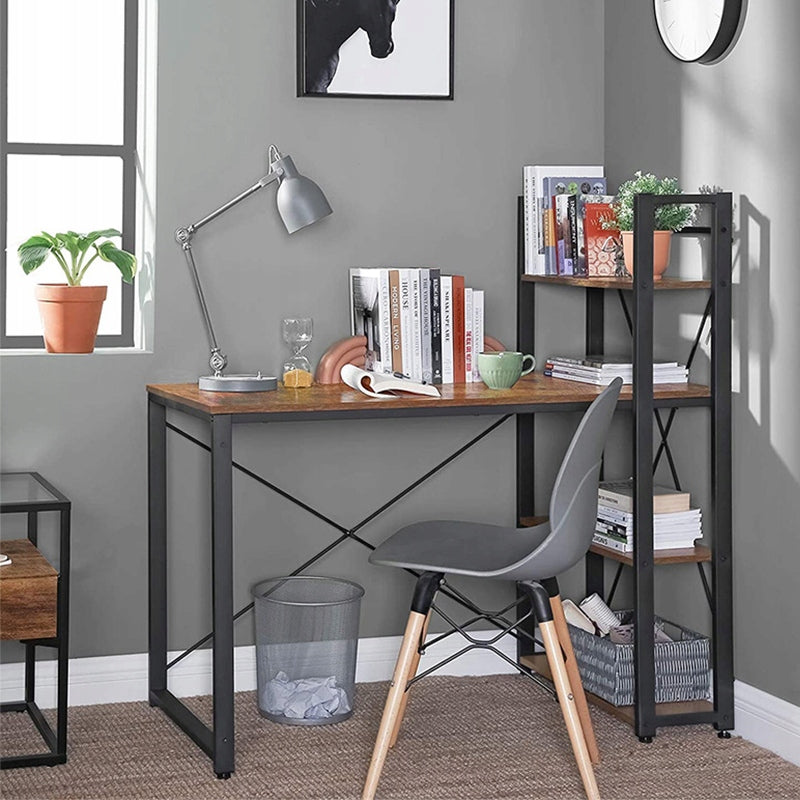 Birou în stil industrial cu raft încorporat - 120x60x120 cm, fabricat din metal și PAL.