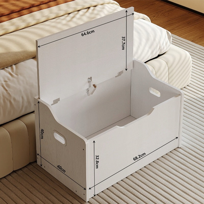 Ladă Mare de Depozitare din Lemn - Ladă de Lenjerie Albă - Stil Loft 68 cm