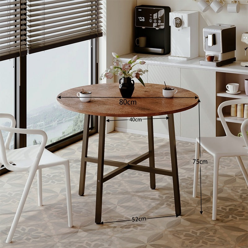 Masă de cafea/bancă industrială rotundă pentru un living retro maro în stil loft vintage