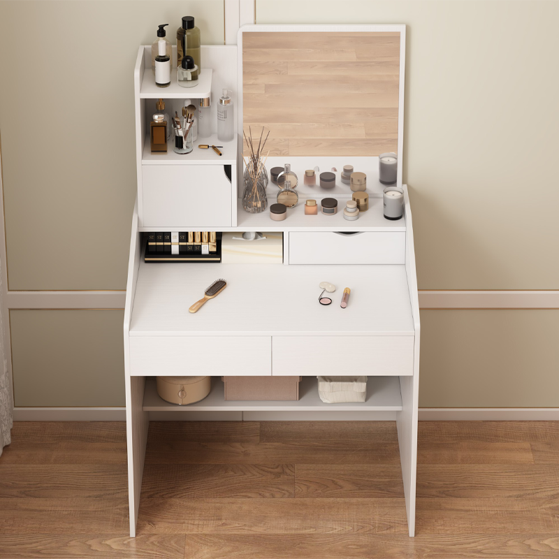 Măsuță de toaletă albă cu oglindă, 70x40x130 cm - Soluție elegantă și practică pentru dormitor sau baie