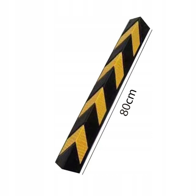 4 x Protecție pentru colțuri de parcare, reflector din cauciuc galben, 80 cm