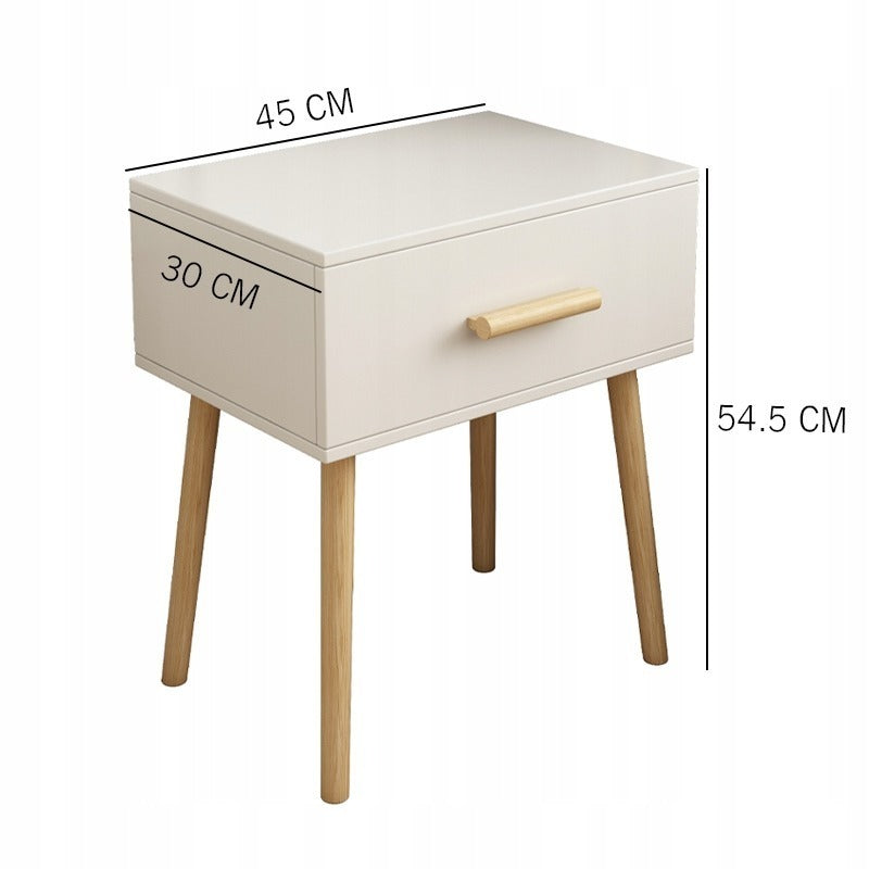 Noptieră albă cu sertar Scandinav loft dormitor glamour