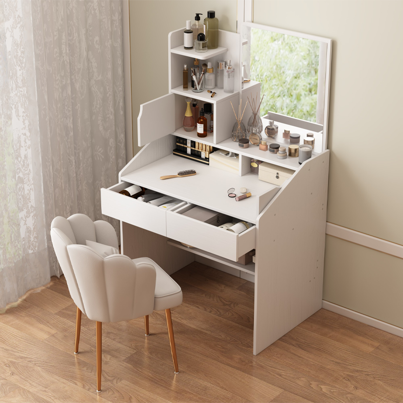 Măsuță de toaletă albă cu oglindă, 70x40x130 cm - Soluție elegantă și practică pentru dormitor sau baie