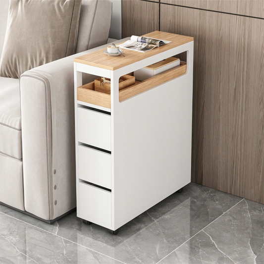 Dulap rulant cu 3 sertare, alb, 65x82x23 cm