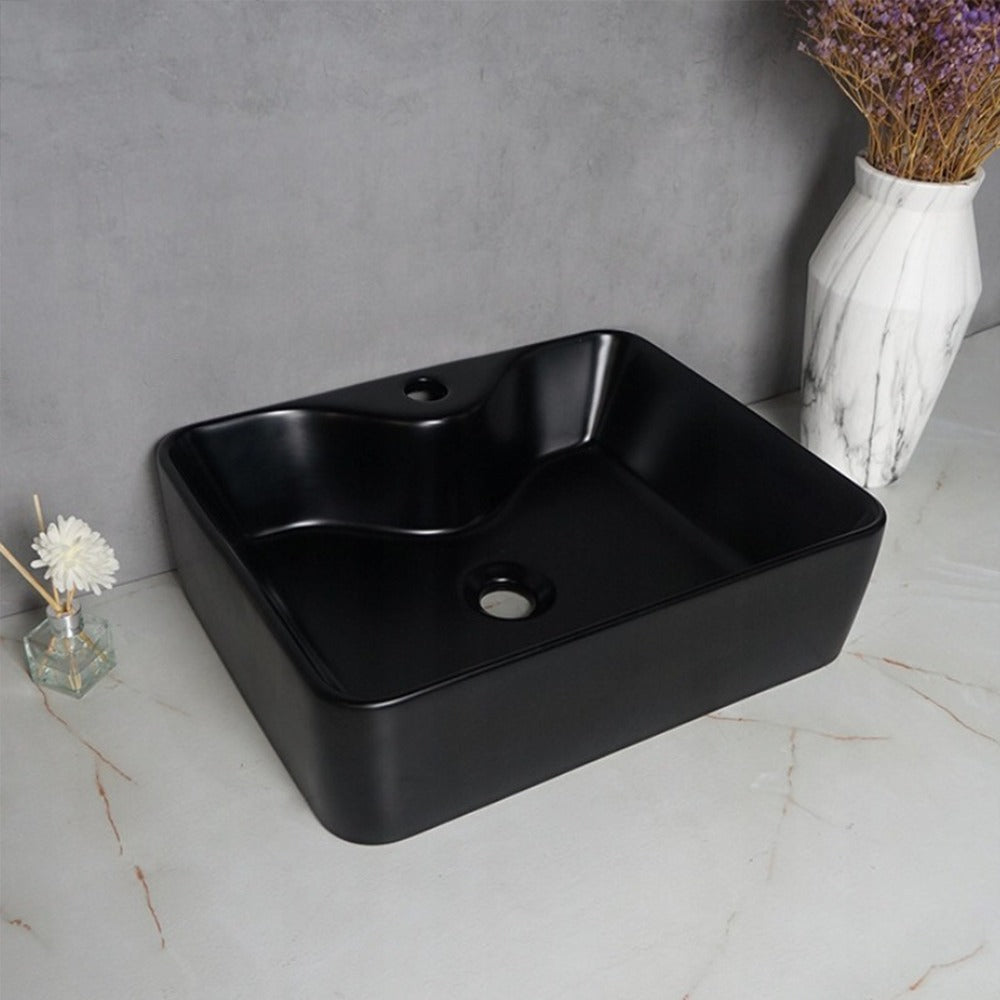 Lavoar ceramic Rebiko - 480x380x140 mm, negru, design modern