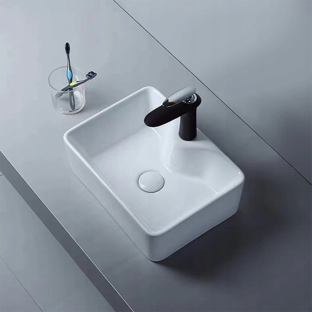 Lavoar ceramic Rebiko - 470x370x140 mm, alb, design minimalist modern