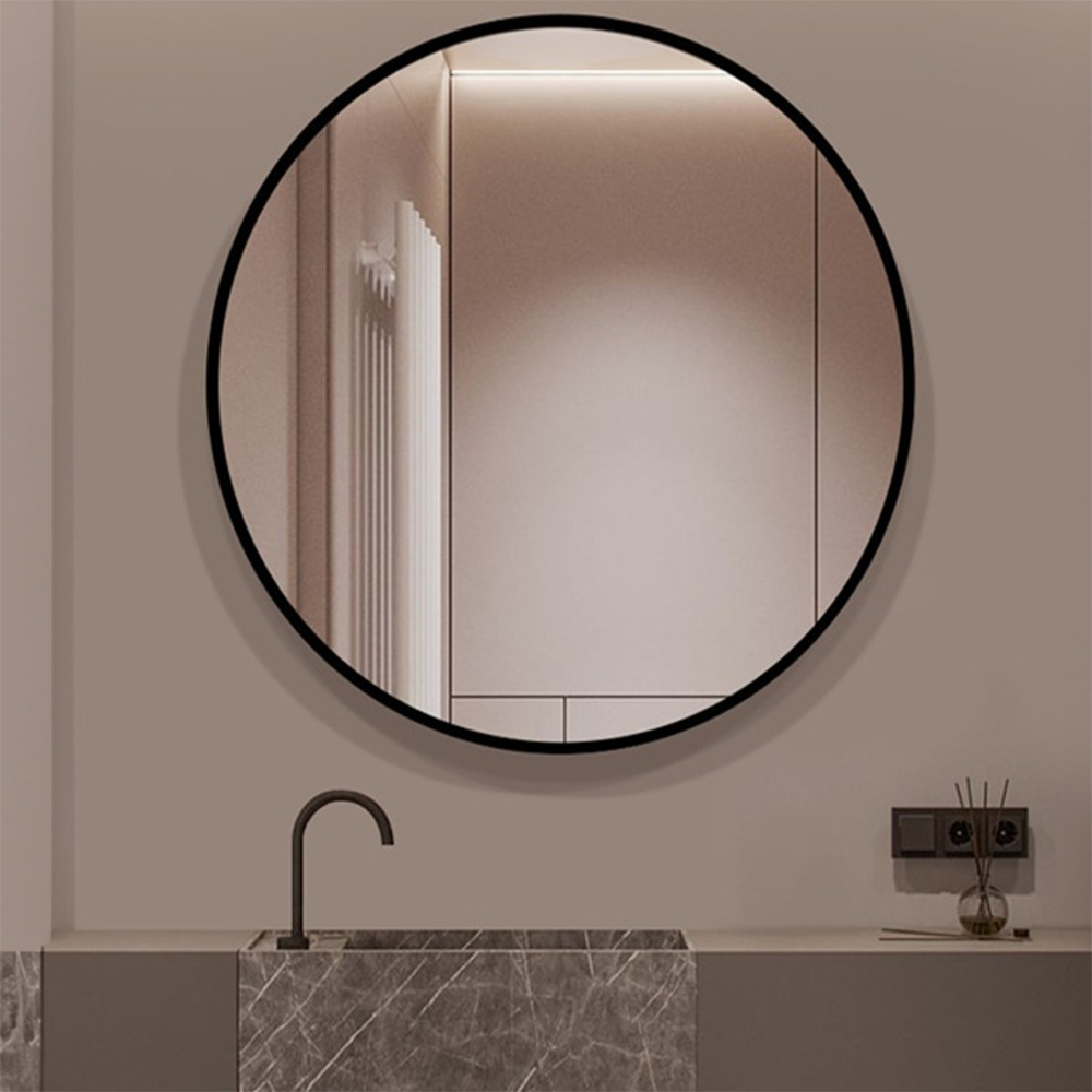 Oglindă decorativă rotundă 80 cm - stil modern, ideală pentru baie, cameră de zi sau dormitor
