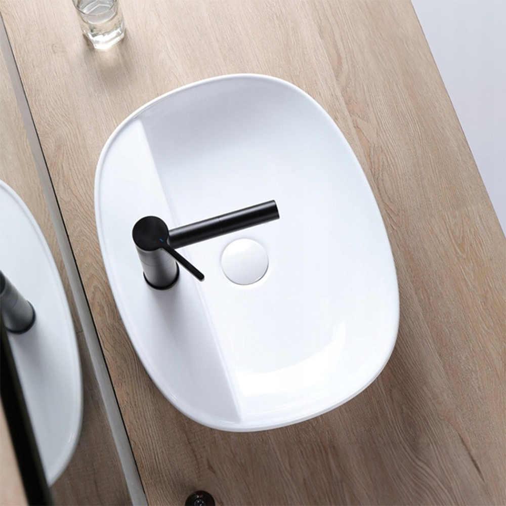 Lavoar ceramic Rebiko - 600x400x120 mm, alb, design modern și minimalist