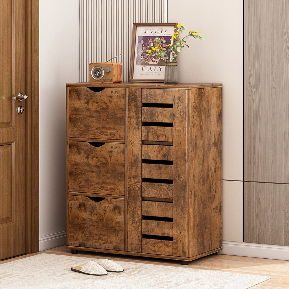 Dulap modern cu 4 sertare - 60x30x80 cm | Design cu lamele pentru interioare elegante