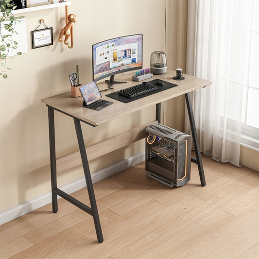 Birou stejar deschis 100x50 cm cu cadru metalic - stil industrial, design compact, ideal pentru birou sau camera tinerilor