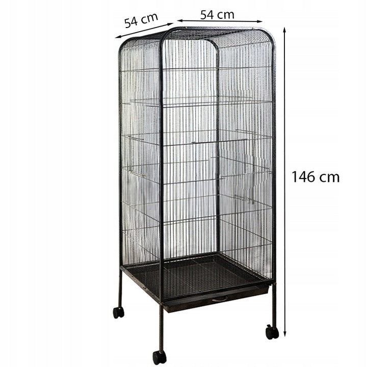 Cușcă mare pentru păsări pe roți, pentru papagali, canari și păsări exotice