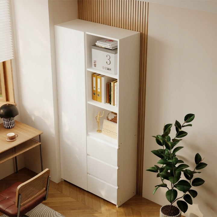 Raft Loft Alb 177 cm – Bibliotecă cu 3 Sertare și Polițe