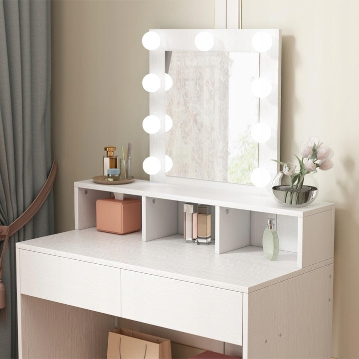 Masă de toaletă cosmetică cu oglindă LED 80 cm – toaletă modernă pentru machiaj și make-up în stil loft