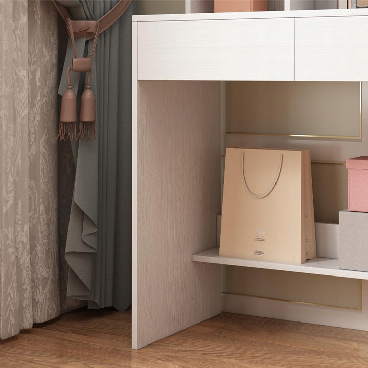 Masă de toaletă cosmetică cu oglindă LED 80 cm – toaletă modernă pentru machiaj și make-up în stil loft