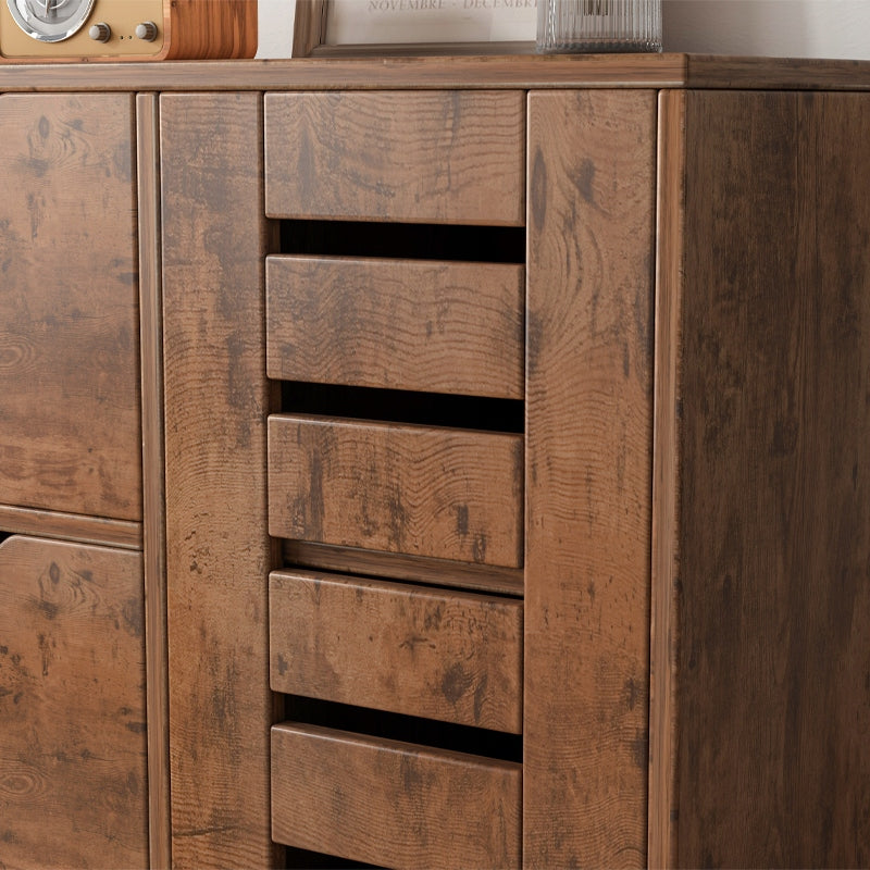 Dulap rustic cu 4 sertare și compartiment de depozitare cu uși cu lamele - 60 x 30 x 80 cm