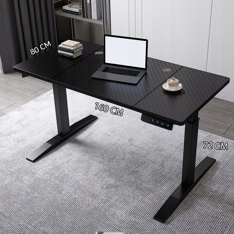 Biro electric reglabil, negru, 160x80, reglabil, MODERN, 72-118 cm