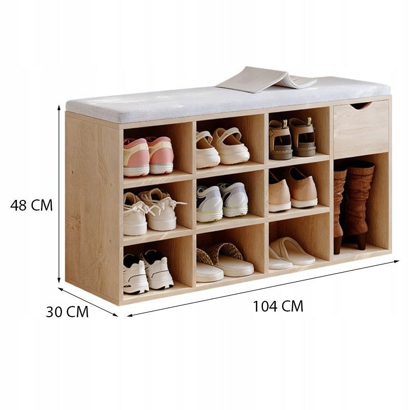 Dulap pentru pantofi cu scaun, bancă pentru hol Loft Sonoma cu sertar, 100 cm