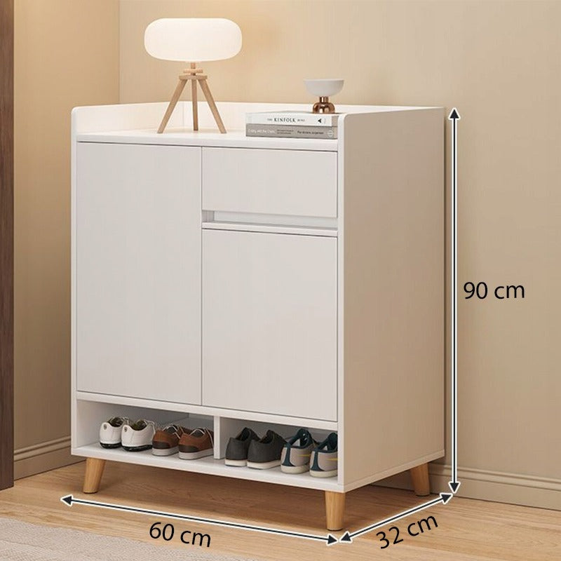 Comodă modernă albă cu spațiu amplu pentru depozitarea pantofilor, 60 cm, cu sertar