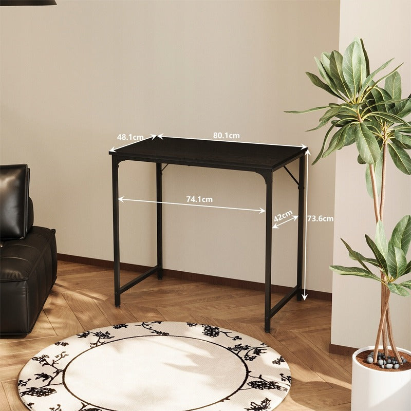 Birou de calculator industrial negru cu masă pentru un birou modern tip loft, 80cm